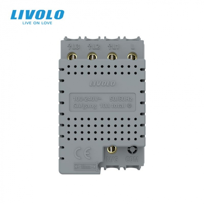 Modul intrerupator cap scara/cruce triplu cu touch integrat Livolo Serie noua standard Italian [2]