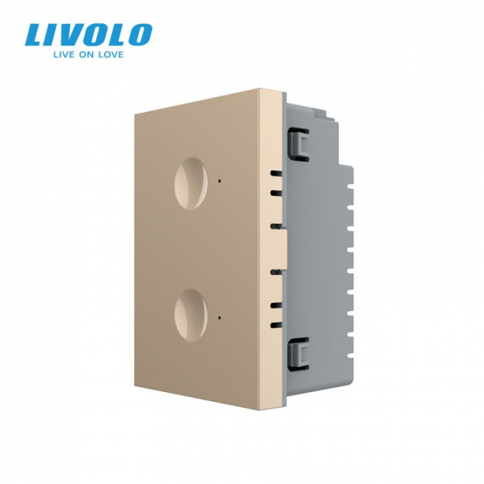 Modul intrerupator dublu cap scara/cruce cu touch integrat Livolo Serie noua standard Italian [1]