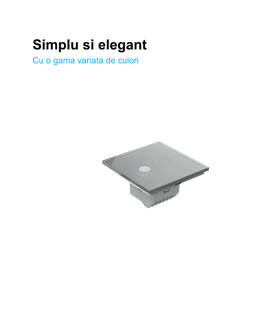 Modul intrerupator dublu tactil, dimabil, cap scara, Generatia Noua [3]