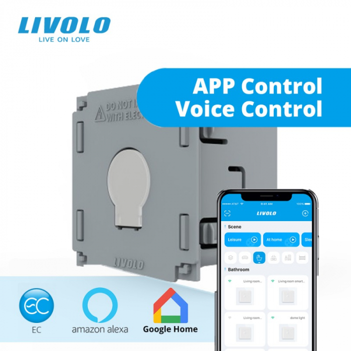 Modul intrerupator tactil simplu cap scara/cruce ZigBee Livolo Serie Noua [3]