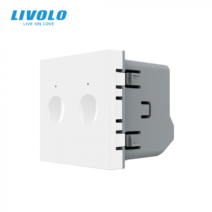 Modul intrerupator dublu cap scara/cruce wireless cu touch integrat 2M seria noua Livolo [1]