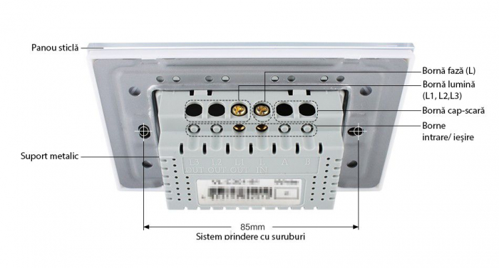 Modul intrerupator tactil simplu cap scara/cruce Livolo,standard italian [3]
