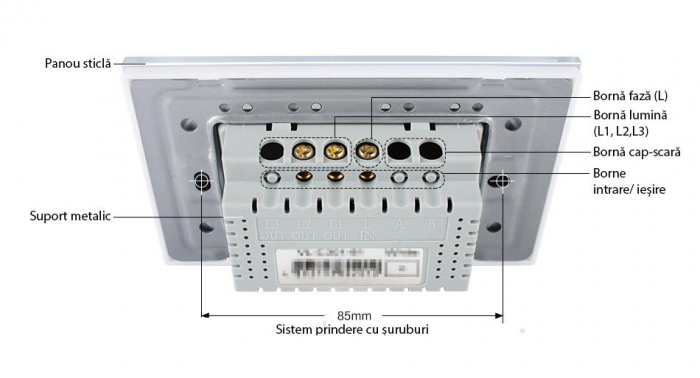Modul Intrerupator triplu cu touch Livolo standard italian [4]