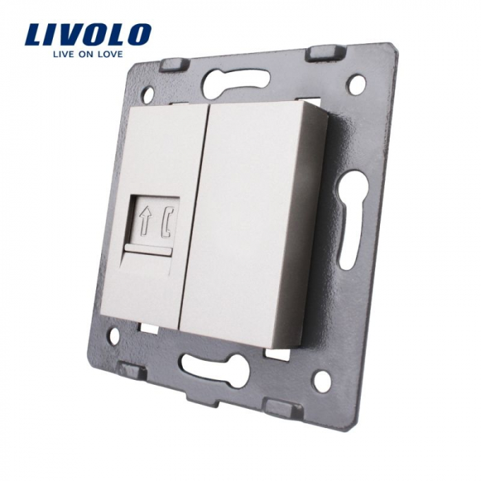 Modul Priza simpla telefon Livolo VL-C7-1T-11 [1]