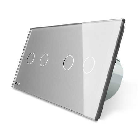 Intrerupător tactil dublu+dublu Livolo cu panou din sticla Crystal [1]