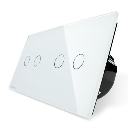 Intrerupător tactil dublu+dublu Livolo cu panou din sticla Crystal [1]