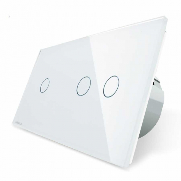 Întrerupător simplu+dublu Livolo, wireless cu panou din sticla [1]