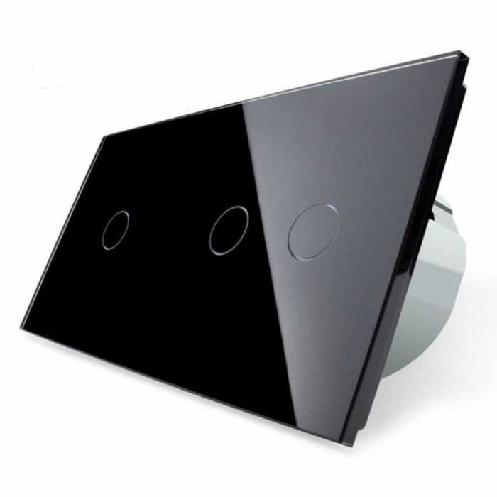 Întrerupător simplu+dublu Livolo, wireless cu panou din sticla [1]