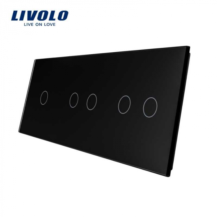 Panou întrerupător simplu + 2 duble din sticla crystal marca Livolo [1]