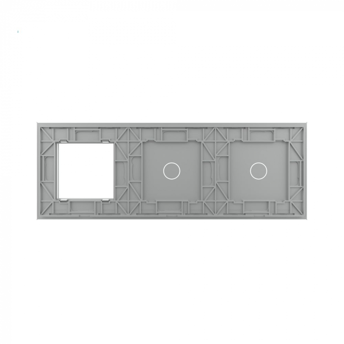 Panou triplu compus din doua intrerupatoare simple si o priza schuko Livolo [4]