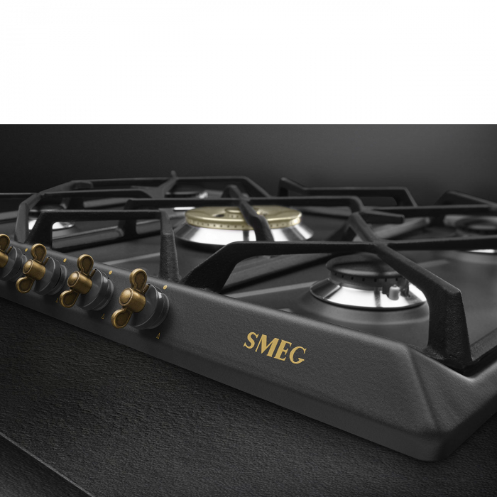 Plita incorporabila inox emailat cu 5 arzatoare pe gaz 70 cm Smeg, colectia Coloniale [3]