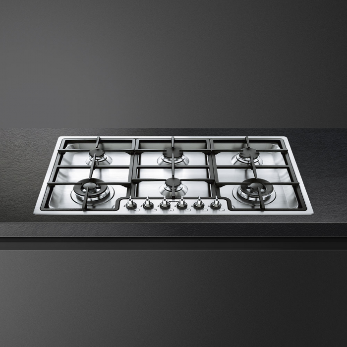 Plita inox incorporabila SMEG Classica, 6 arzatoare gaz, 90 cm [4]