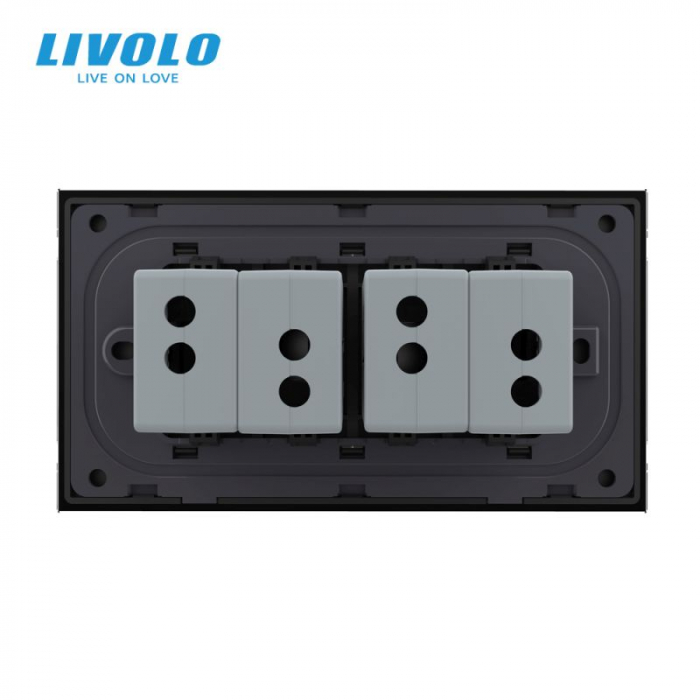 Priza cvadrupla USB, 4M, cu rama sticla Livolo [3]