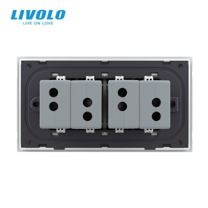 Priza cvadrupla USB, 4M, cu rama sticla Livolo [4]