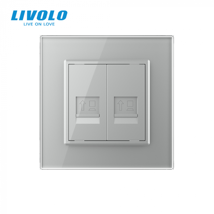 Priza dubla RJ45 rețea calculator + retea calculator Livolo [2]