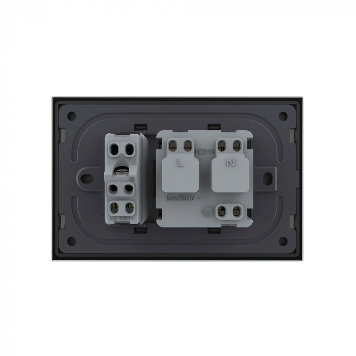 Priza dubla standard italian cu rama din sticla 3M, Livolo [4]