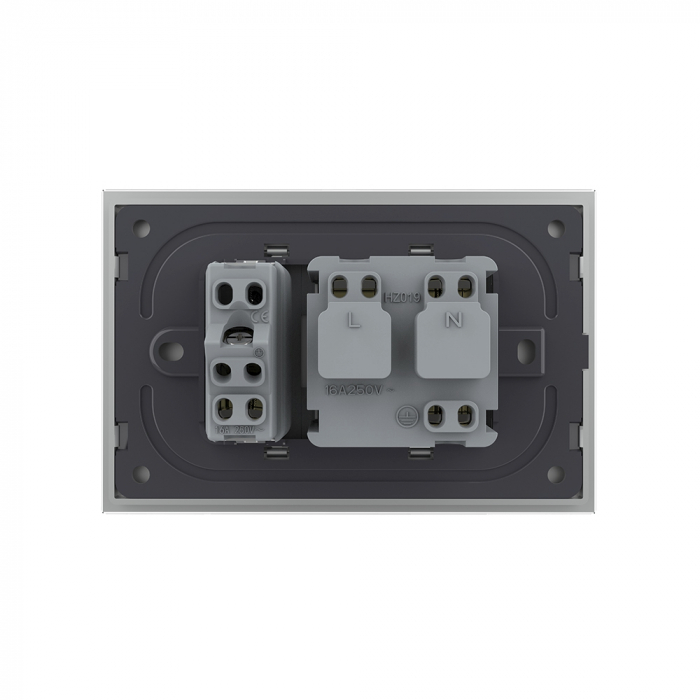 Priza dubla standard italian cu rama din sticla 3M, Livolo [4]