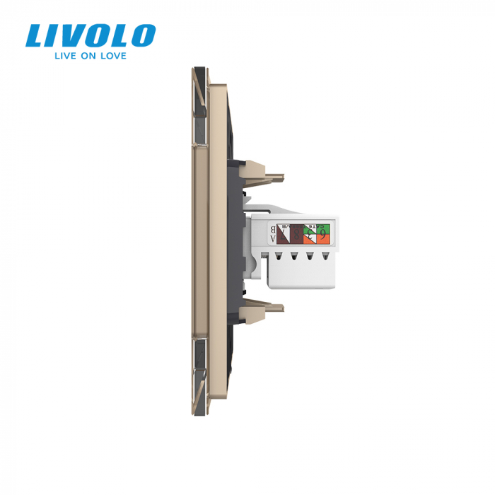 Priza dubla TV+retea calculator RJ45 Livolo [3]