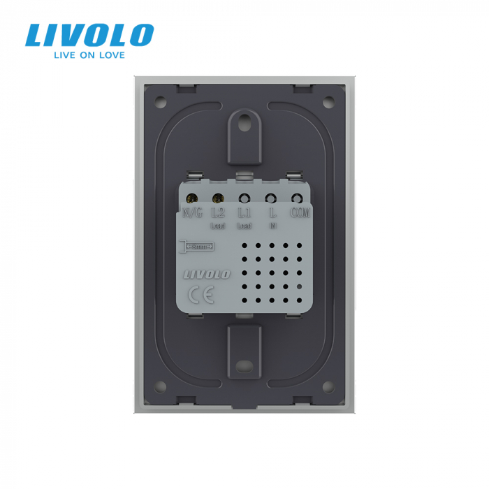 Priza dubla USB si USB tip C cu panou din sticla standard italian Livolo [3]