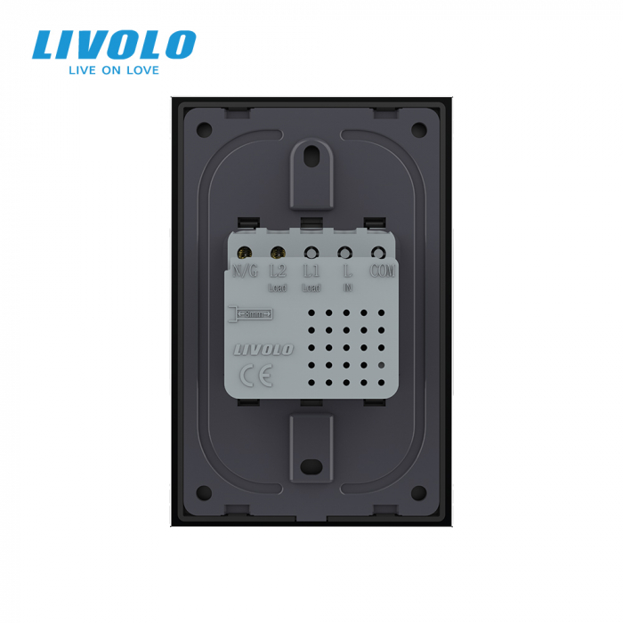 Priza dubla USB si USB tip C cu panou din sticla standard italian Livolo [4]
