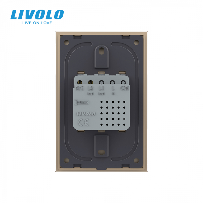 Priza dubla USB si USB tip C cu panou din sticla standard italian Livolo [4]