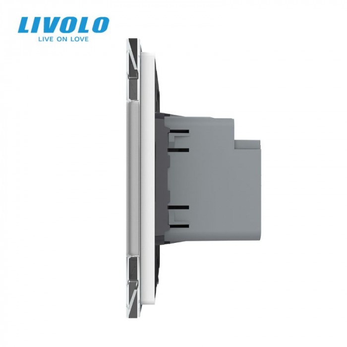 Priza dubla USB + USB tip C cu panou din sticla Livolo [3]