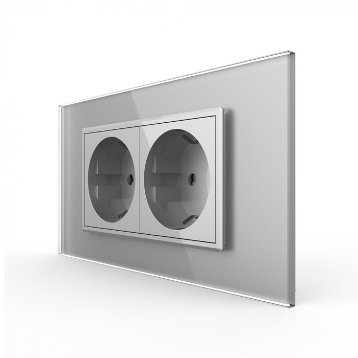 Priza Schuko dubla ZIGBEE smart-control din aplicatia Livolo , standard italian [1]