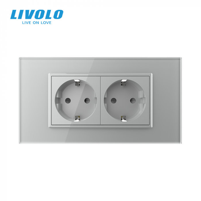 Priza Schuko dubla ZIGBEE smart-control din aplicatia Livolo , standard italian [3]