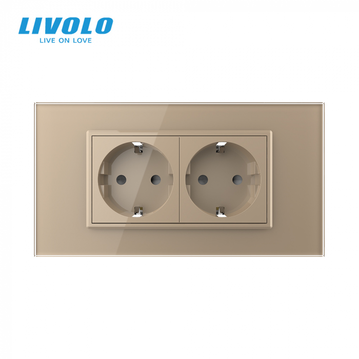 Priza Schuko dubla ZIGBEE smart-control din aplicatia Livolo , standard italian [2]