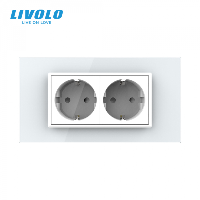Priza Schuko dubla ZIGBEE smart-control din aplicatia Livolo , standard italian [2]