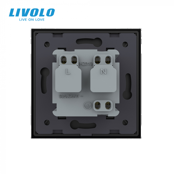 Priza Schuko Livolo cu protectie impotriva apei si panou sticla [4]