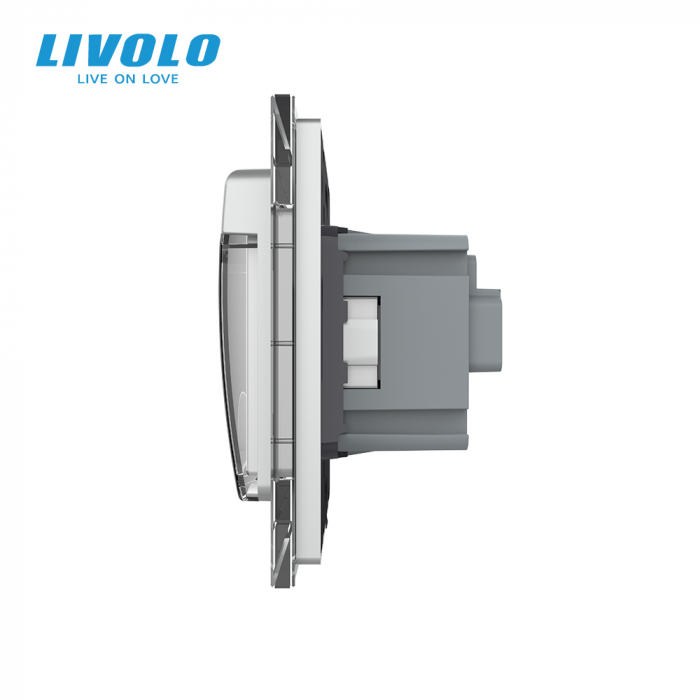 Priza Schuko Livolo cu protectie impotriva apei si panou sticla [2]