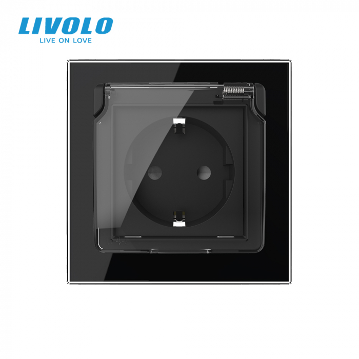 Priza Schuko Livolo cu protectie impotriva apei si panou sticla [2]