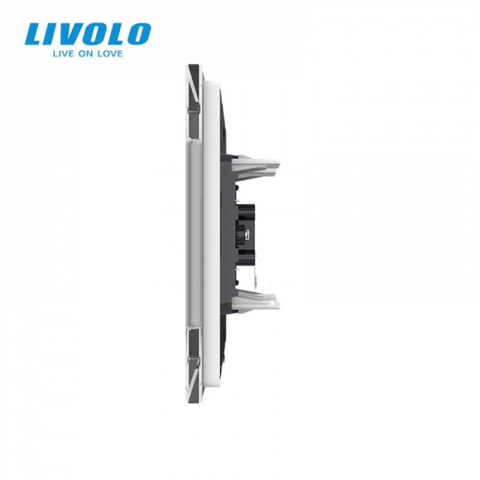 Priza simpla Audio RCA cu panou sticla crystal Livolo [3]