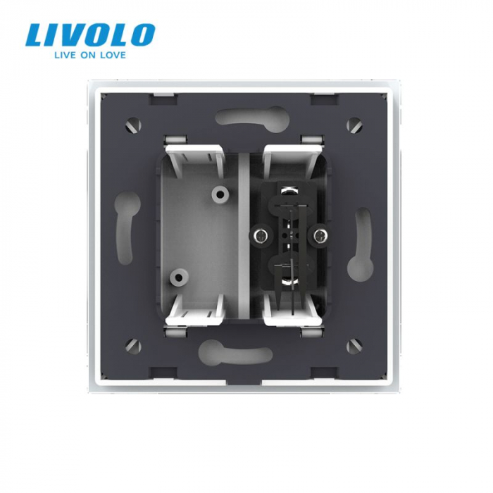 Priza simpla Audio RCA cu panou sticla crystal Livolo [4]