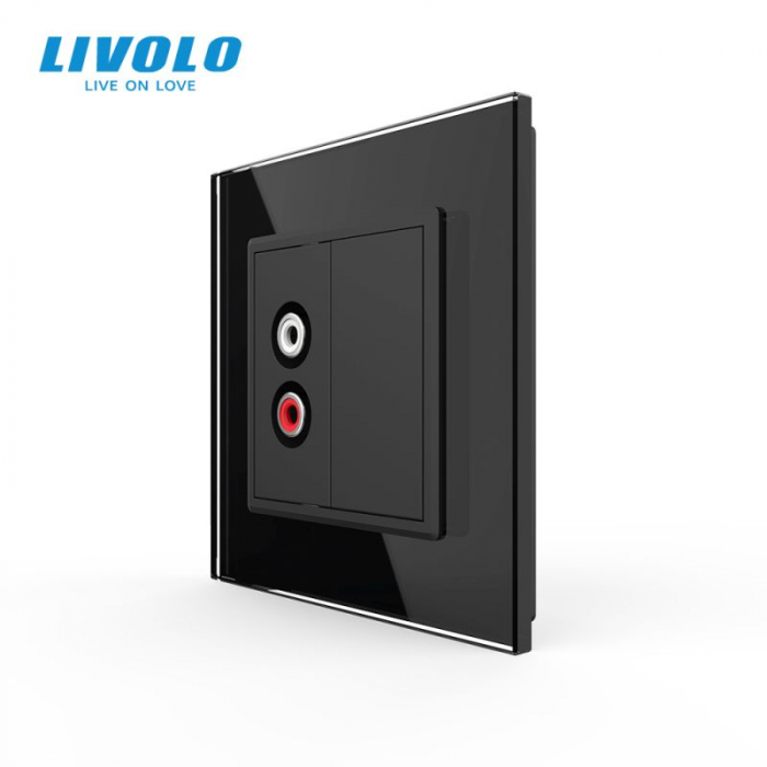 Priza simpla Audio RCA cu panou sticla crystal Livolo [1]