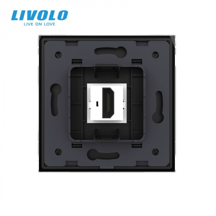 Priza simpla mare HDMI cu panou din sticla Livolo [4]