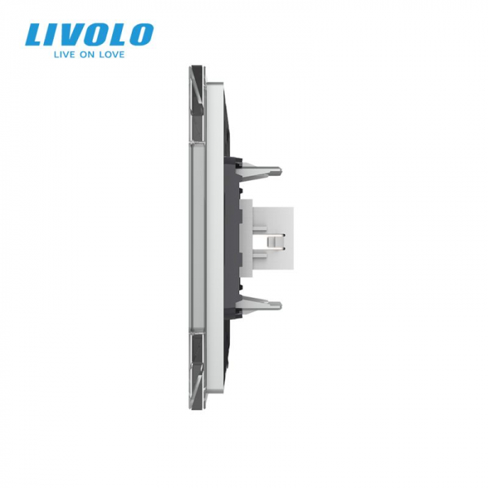 Priza simpla mare HDMI cu panou din sticla Livolo [3]