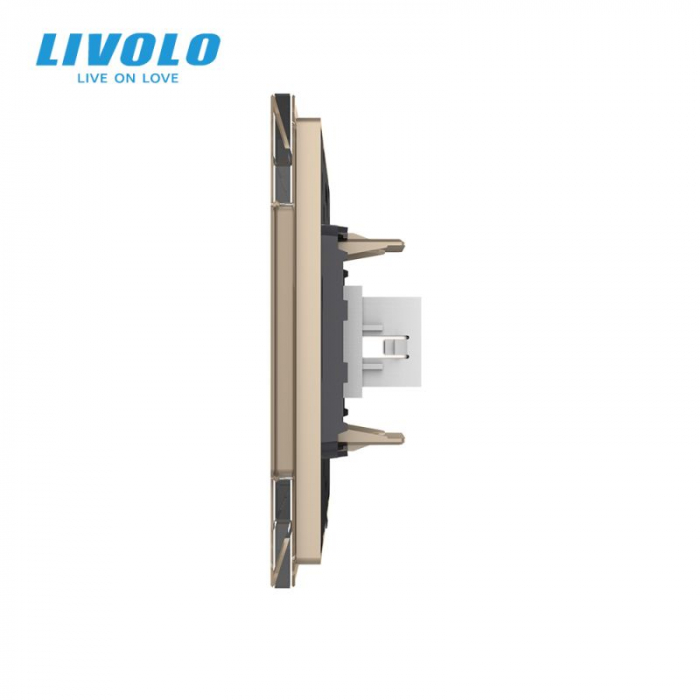 Priza simpla mare HDMI cu panou din sticla Livolo [3]