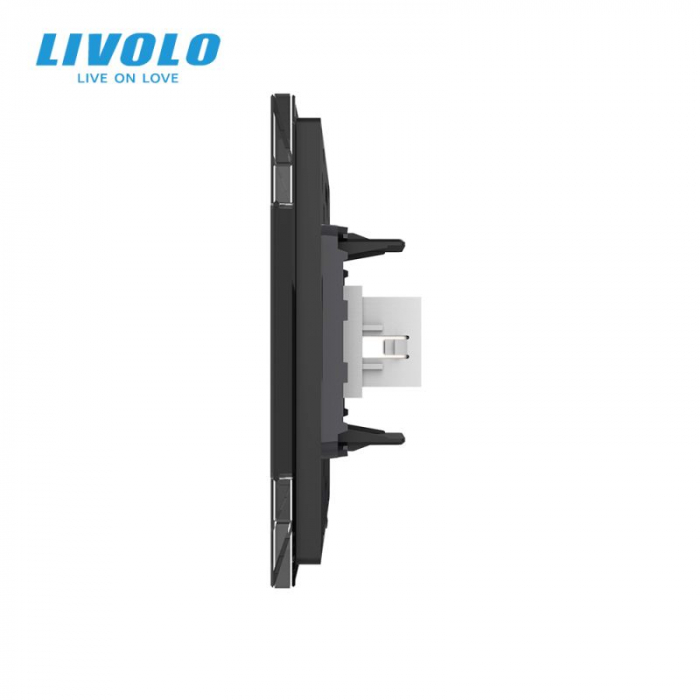 Priza simpla mare HDMI cu panou din sticla Livolo [3]