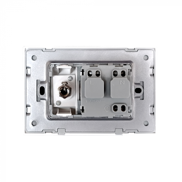 Priza simpla+modul TV, cu rama din sticla 3M-Livolo [3]
