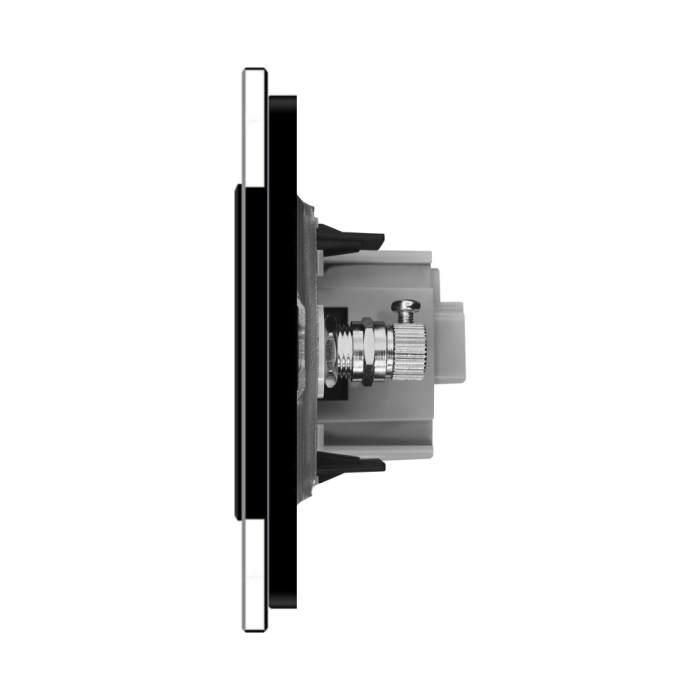 Priza simpla+modul TV, cu rama din sticla 3M-Livolo [4]
