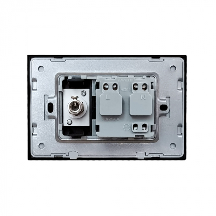 Priza simpla+modul TV, cu rama din sticla 3M-Livolo [3]