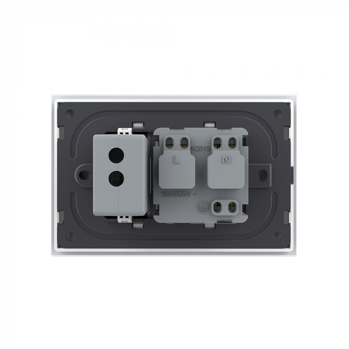 Priza simpla+priza USB cu rama din sticla 3M-Livolo [4]