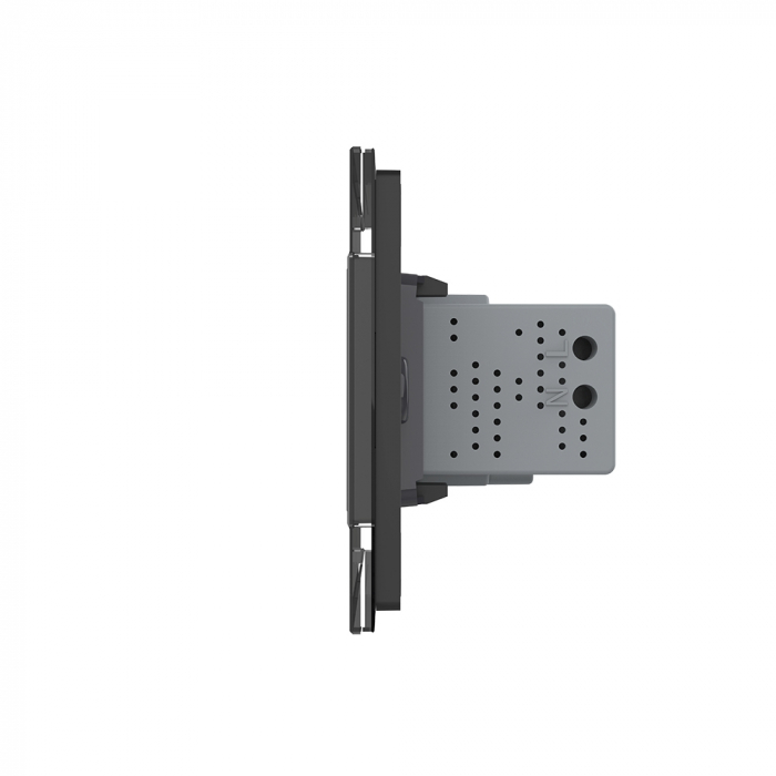 Priza simpla+priza USB cu rama din sticla 3M-Livolo [3]
