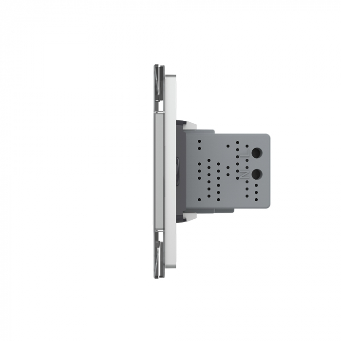 Priza simpla+priza USB cu rama din sticla 3M-Livolo [3]
