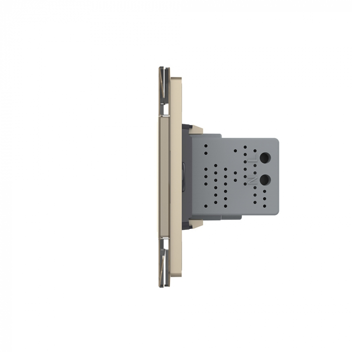 Priza simpla+priza USB cu rama din sticla 3M-Livolo [3]