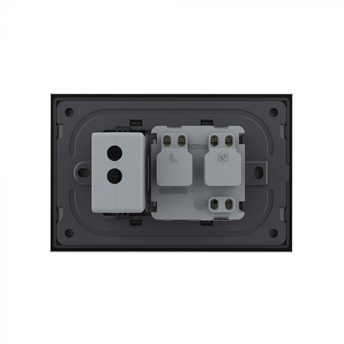 Priza simpla+priza USB cu rama din sticla 3M-Livolo [4]