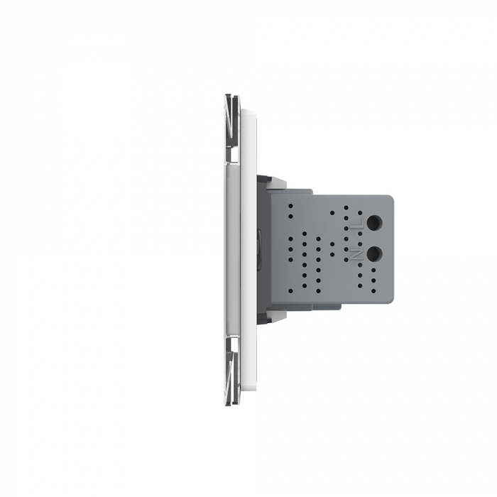 Priza simpla+priza USB cu rama din sticla 3M-Livolo [3]