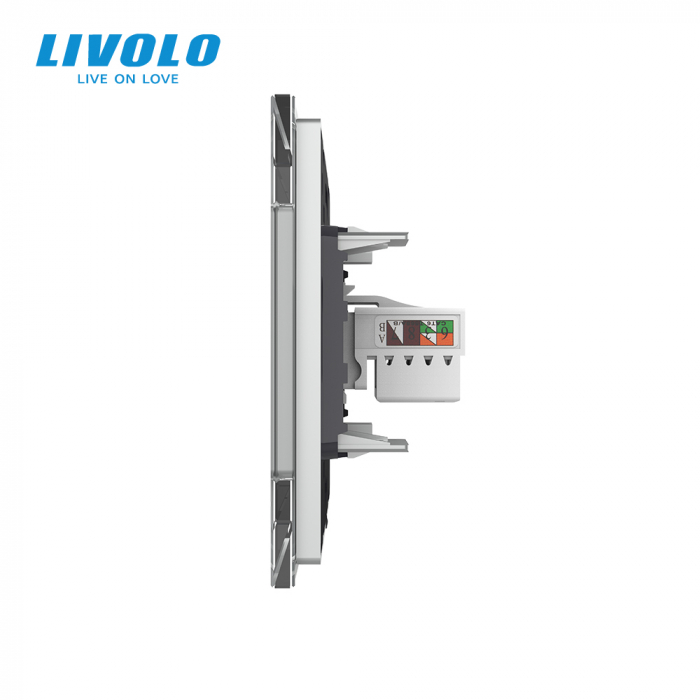 Priza simpla retea calculator RJ45 Livolo [3]